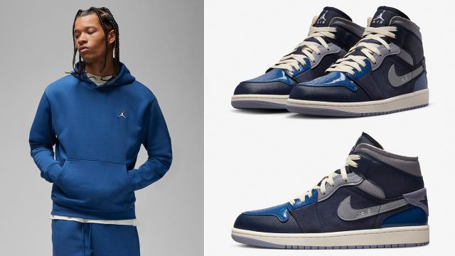 Air-Jordan-1-Mid-Craft-Obsidian-French-Blue-Shirts-Clothing-Outfits