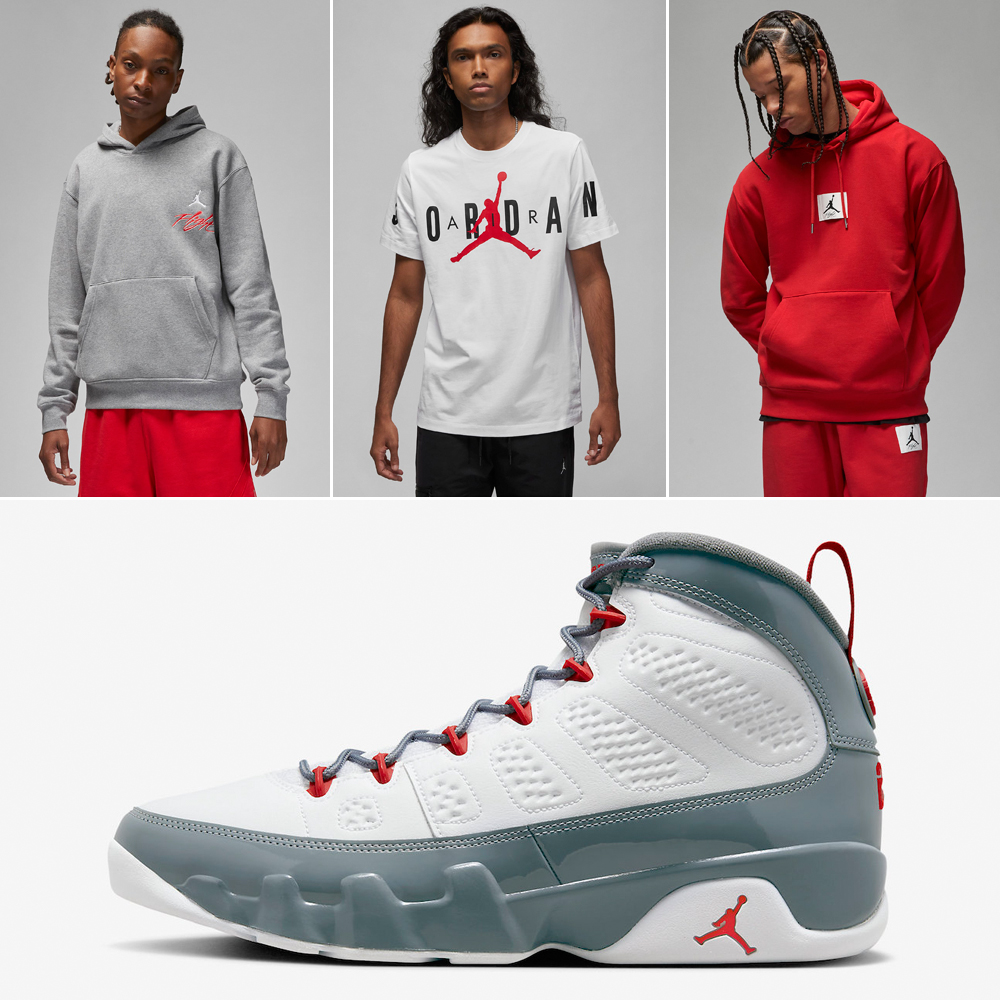 Air Jordan 9 Fire Red Shirts Hats Clothing and Outfits