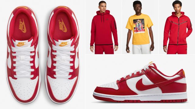 Nike-Dunk-Low-Gym-Red-Shirts-Clothing-Matching-Outfits