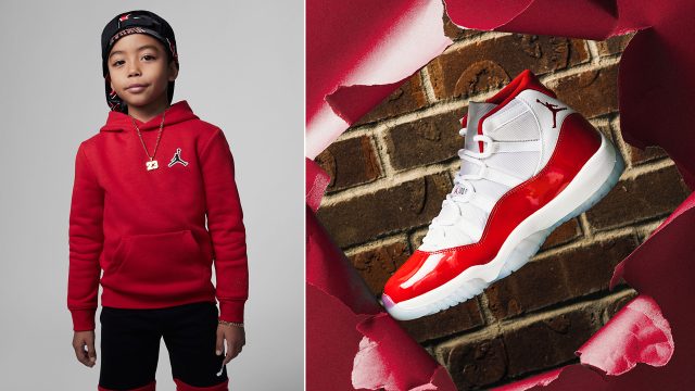 Air-Jordan-11-Cherry-Kids-Boys-Shirts-Clothing-Outfits