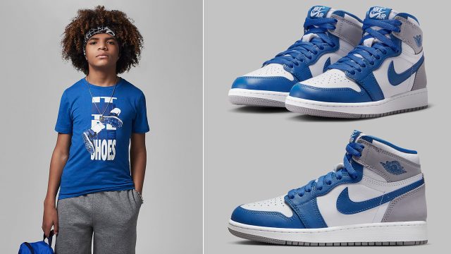 Air-Jordan-1-High-True-Blue-GS-Grade-School-Shirts-Outfits