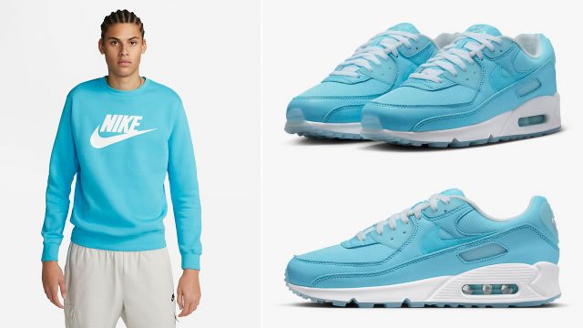 Nike-Air-Max-90-Blue-Chill-Shirts-Clothing-Outfits