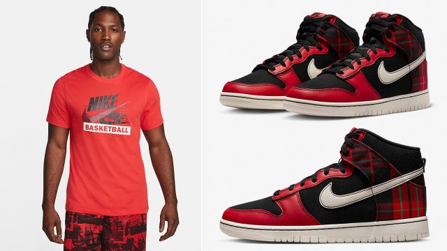 Nike-Dunk-High-Plaid-Red-Shirts-Clothing-Outfits