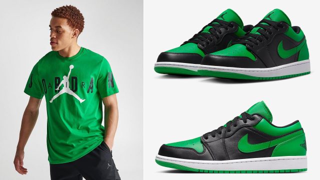 Air-Jordan-1-Low-Lucky-Green-Shirt-Match
