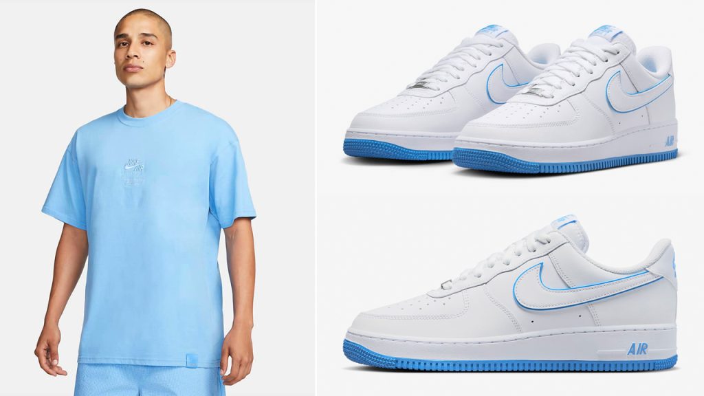 Nike Air Force 1 Low White University Blue Shirt Match