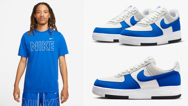 Nike-Air-Force-1-Low-Summit-White-Game-Royal-Shirt-Shorts-Outfit