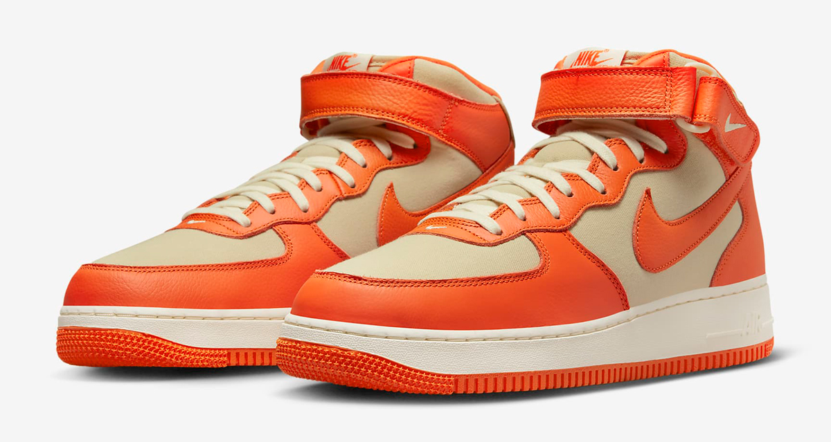 Nike Air Force 1 Mid LX Team Gold Safety Orange Shirt Outfit