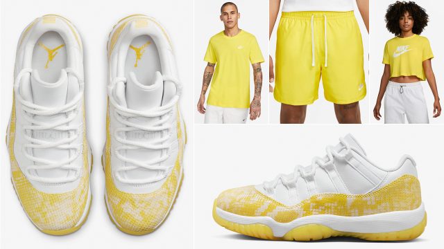 Air-Jordan-11-Low-Yellow-Snakeskin-Outfits-Shirts-Clothing