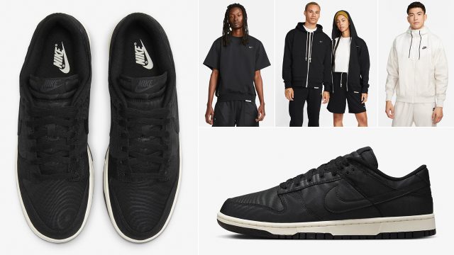 Nike-Dunk-Low-Black-Canvas-Shirts-Clothing-Outfits
