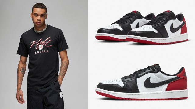 Air-Jordan-1-Low-Black-Toe-Shirts-Clothing-Outfits