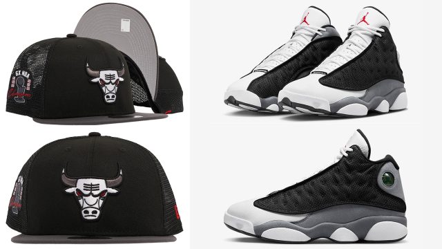Air-Jordan-13-Black-Flint-Bulls-Hat-New-Era