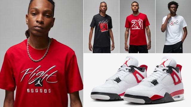 Air-Jordan-4-Red-Cement-Matching-Shirts
