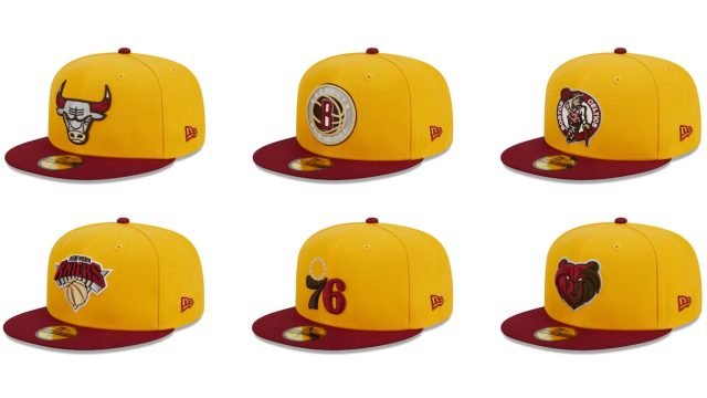 New-Era-NBA-Fall-Leaves-Yellow-Red-59fifty-Fitted-Caps