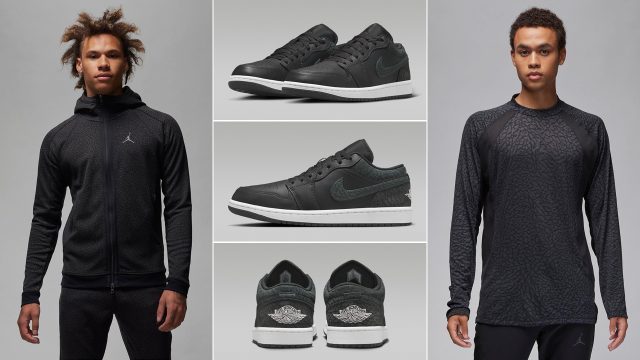 Air-Jordan-1-Low-Black-Elephant-Shirts-Clothing-Outfits