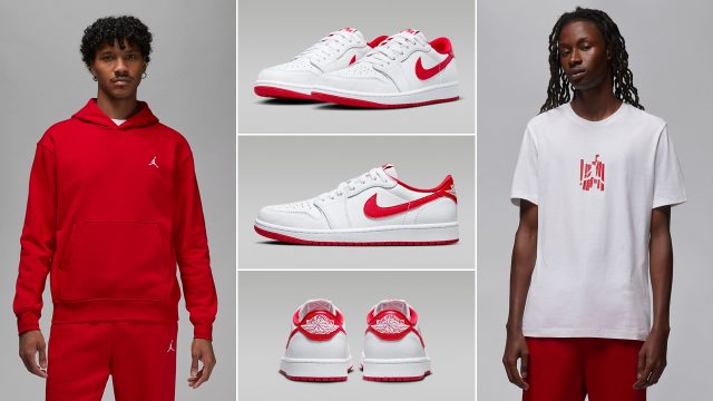 Air-Jordan-1-Low-OG-White-University-Red-Shirts-Clothing-Outfits