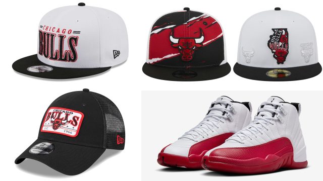 Air-Jordan-12-Cherry-Bulls-Hats