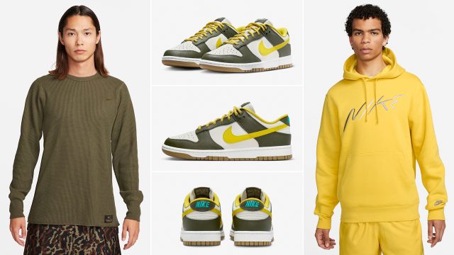 Nike-Dunk-Low-Cargo-Khaki-Vivid-Sulfur-Shirts-Clothing-Outfits