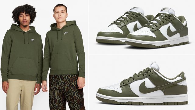 Nike-Dunk-Low-Medium-Olive-Clothing-Shirts-Hats-Outfits