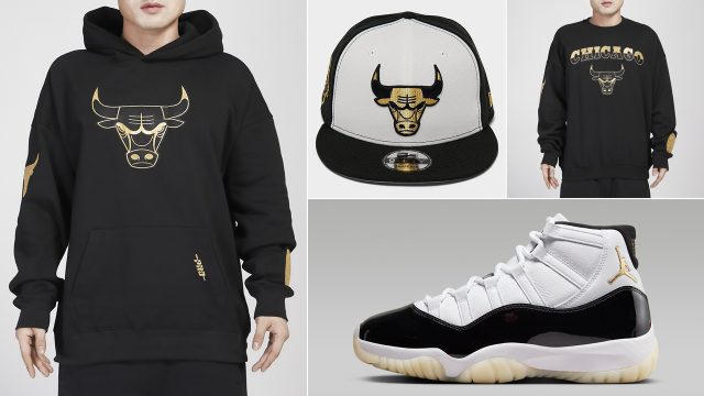 Air-Jordan-11-Gratitude-Chicago-Bulls-Clothing-Caps-Matching-Outfits