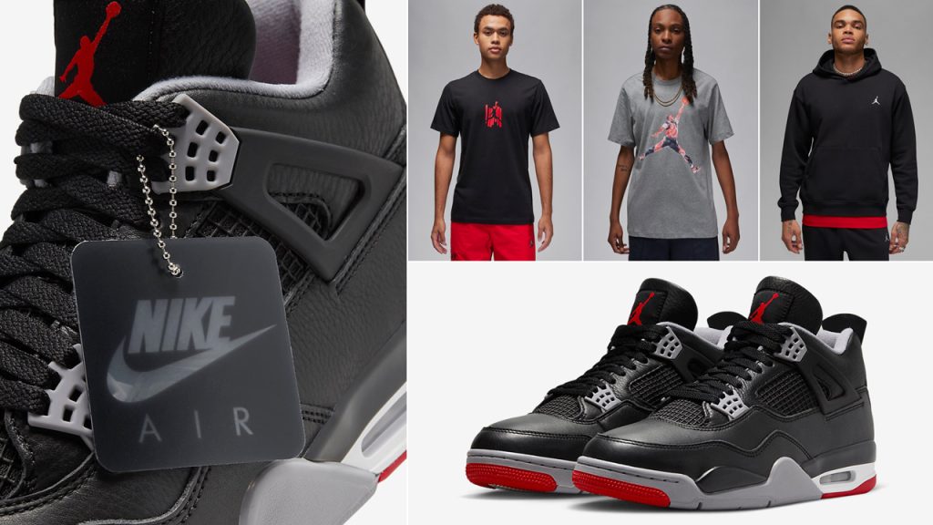 SneakerFits Com   Air Jordan 4 Bred Reimagined 2024 Shirts Hats Clothing Outfits 1024x576 