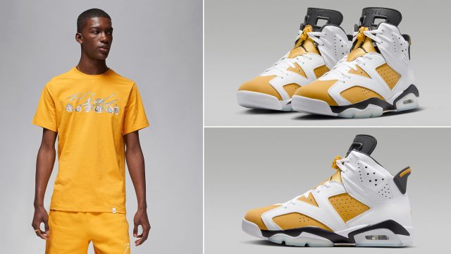 Air-Jordan-6-Yellow-Ochre-Matching-Shirt