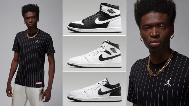 Air-Jordan-1-Black-White-Matching-Shirt-Outfit