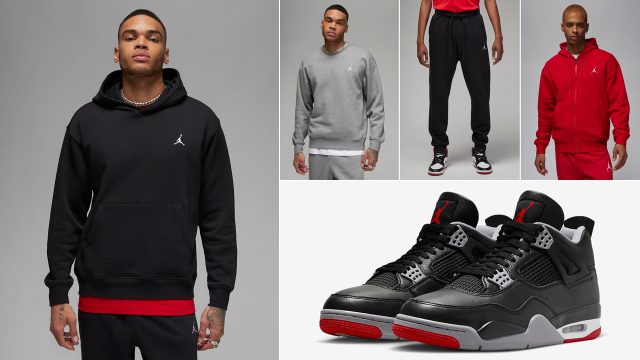 Air-Jordan-4-Bred-Reimagined-Fleece-Clothing-Hoodies-Pants-Shorts-Sweatshirts
