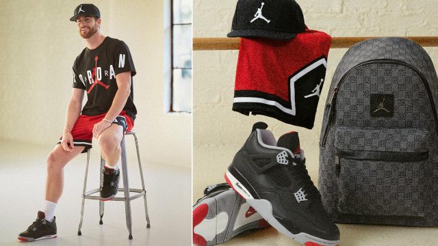 Air-Jordan-4-Bred-Reimagined-Shirt-Hat-Shorts-Bag-Matching-Outfit