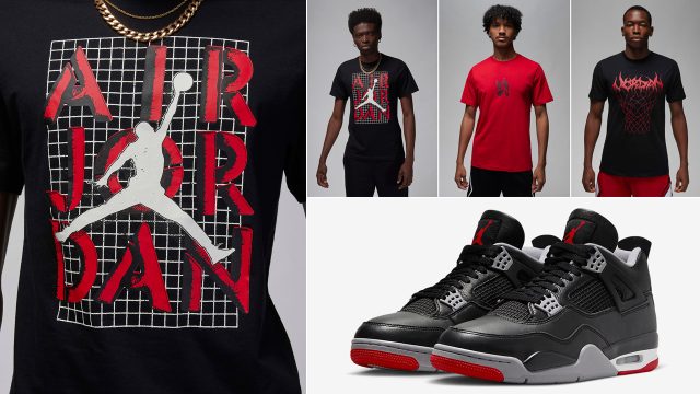 Air-Jordan-4-Bred-Reimagined-Sneaker-Match-Shirts
