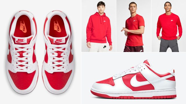 Nike-Dunk-Low-University-Red-Shirts-Hats-Clothing-Outfits