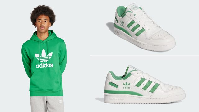 adidas Forum Low CL Cloud White Preloved Green Hoodie Outfit 640x360