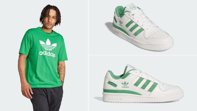 adidas-Forum-Low-Cloud-White-Preloved-Green-Shirt-Outfit