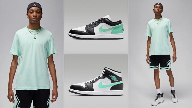 Air-Jordan-1-Green-Glow-Shirt-Shorts-Outfit