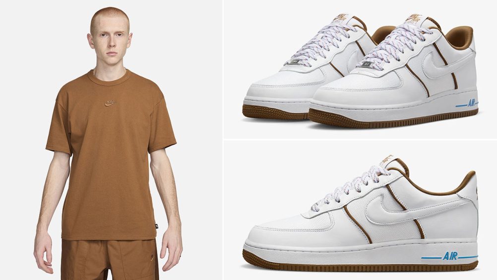 Nike Air Force 1 Low White Light British Tan Shirt Outfit