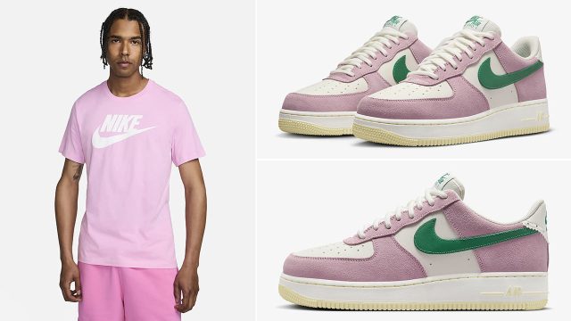 Nike Air force 1 Low Medium Soft Pink Malachite Shirt Outfit 1 640x360