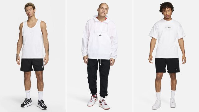 Nike Sportswear White Black Clothing Shirts Sneakers Collabs