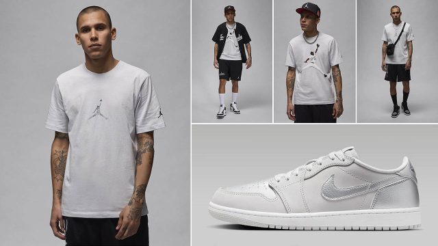 Air Jordan 1 Low OG Silver Outfits Shirts Hats Clothing