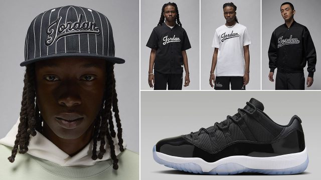 Air For jordan 11 Low Space Jam Black White Matching Outfit