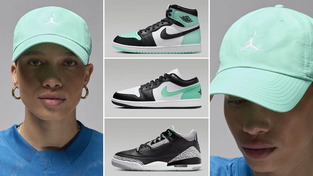 Jordan Green Glow Club Hat Air Jordan Retro Sneaker Match