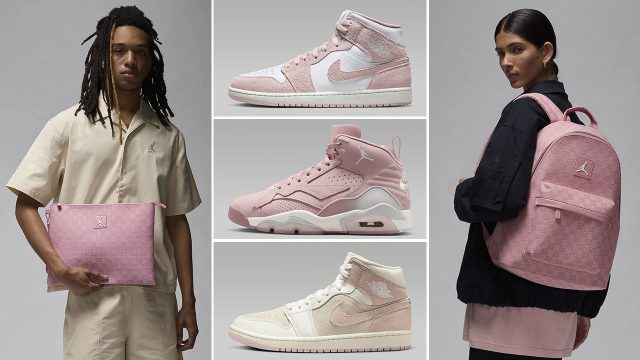 Jordan Monogram Bags Backpacks Pink Glaze Air Jordan Sneaker Match