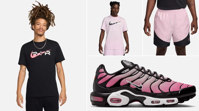 Nike Air Max Plus Black Pink Sneakers Shirt Shorts Outfit