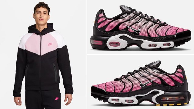 Nike Air Max Plus Black Pink Tech Fleece Hoodie Outfit
