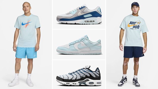 Nike Sportswear Glacier Blue Clothing Shirts Sneakers Outfits