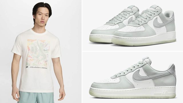 Nike Air Force 1 Low Light Silver Summit White Shirts Clothing Outfits