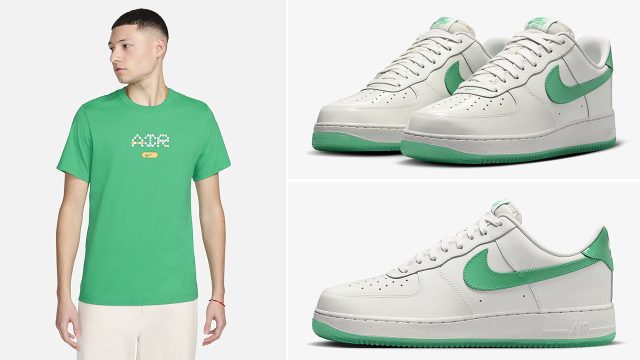 Nike Air Force 1 Low Platinum Tint Stadium Green Shirts Clothing Outfits 640x360