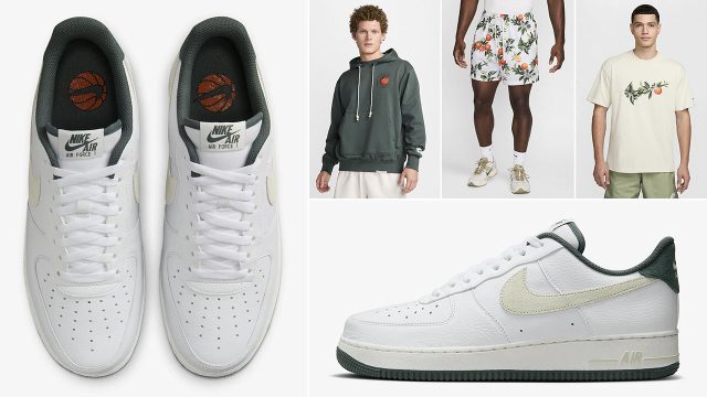 Nike Air Force 1 Low White Vintage Green Shirt Shorts Hoodie Outfit