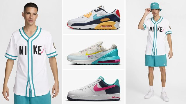 Nike Sportswear Baseball Jersey Dusty Cactus Flow Shorts Sneaker Match Outfit 640x360