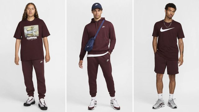 Nike Sportswear Burgundy Crush Clothing Shirts Sneakers Outfits