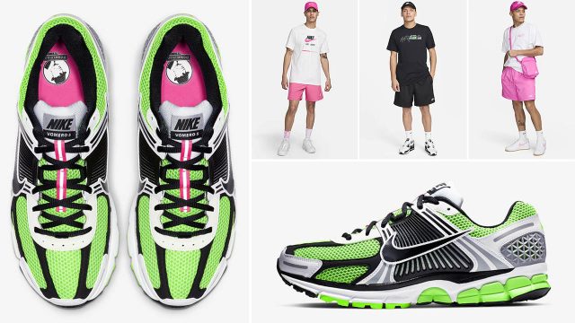 Nike Zoom Vomero 5 Electric Green Outfits Shirts Hats Clothing