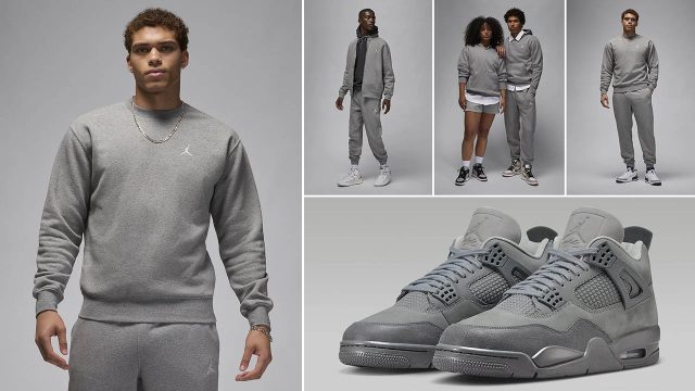 Air Jordan 4 Wet Cement Paris Olympics Fleece Clothing Hoodie Pants Shorts